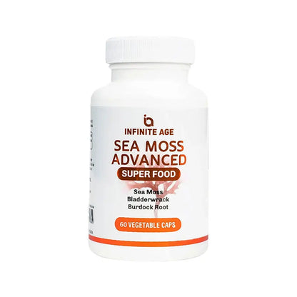 1250 Mg Sea Moss Advanced Superfood - High Potency, Vegan - Irish Sea Moss, Fucus, Burdock Root - Overall Health, Immune Support