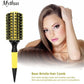 Professional Round Wooden Hair Brush 6 Sizes Boar Bristle Mix Nylon Salon Women Hair Styling Tools Yellow Brazil Hair Curlerl