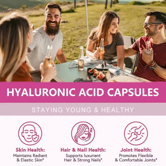 Hyaluronic Acid Supplement, Beauty Serum, Promotes Beautiful Skin, Healthy Hair and Nails, Gluten Free