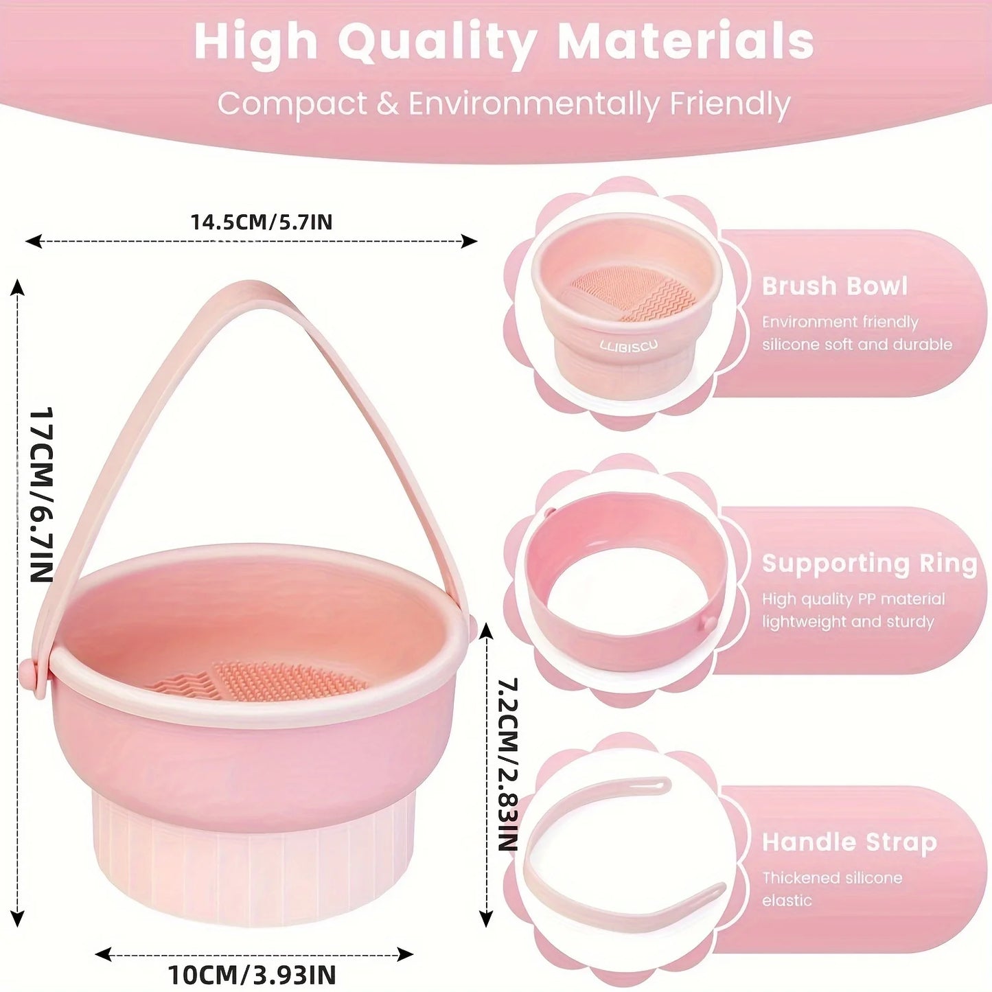 3-In-1 Silicone Makeup Brush Cleaner Mat & Drying Rack - Cosmetic Brush Cleaning & Air Dry Tool, Beauty Tool Organizer Kit