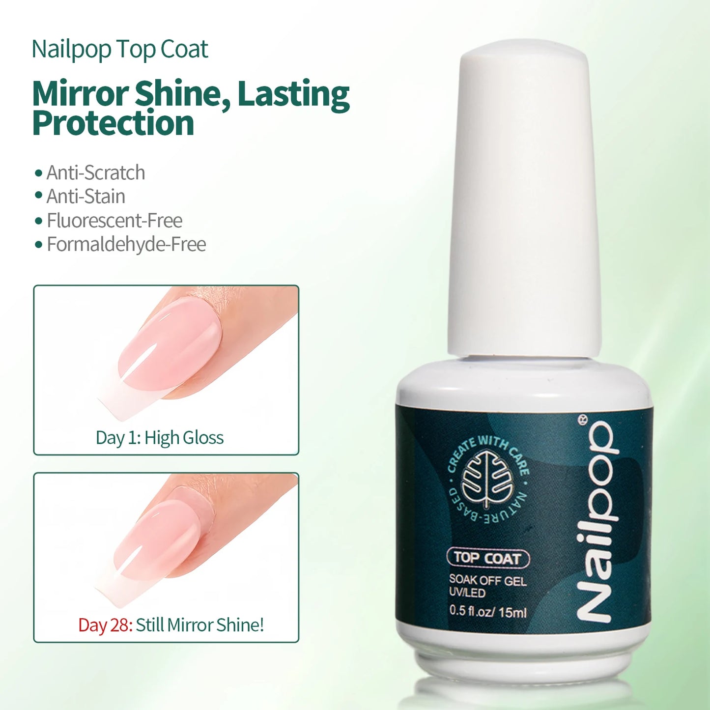 Nailpop Builder Nail Gel with Top Coat Set for French Tips Protecting Nail Apex Building Extension Shine Finish and Long Lasting