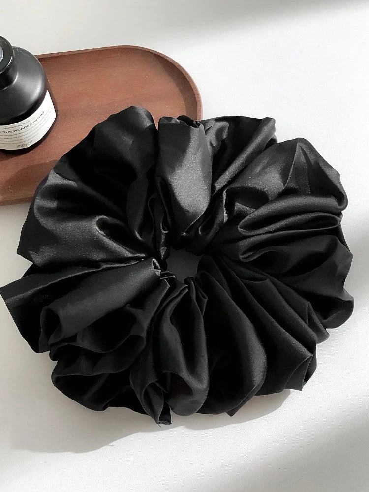 1pc Extra Large Faux Silk Fluffy, High Elasticity, Soft & Silky, Luxury Casual Comfortable Fashion Scrunchie For Women