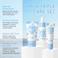 Deep Hydration Milk Skincare Set Softening Serum Gentle Eye Cream Radiant Moisturizing Glowing Trio