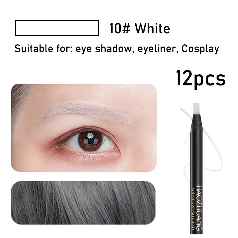 HAOZHUANG Waterproof Long-Lasting Eyebrow Pencil with Soft Brush – Smudge-Proof Daily Eyebrow Makeup Tool