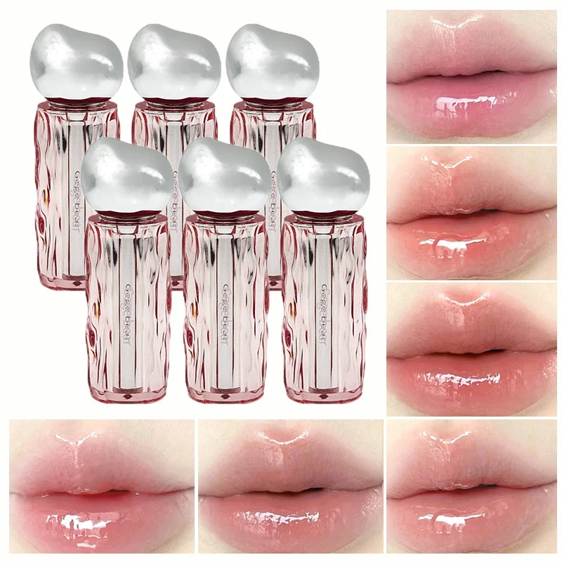 Crystal Translucent Lip Glaze – Moisturizing, Long-Lasting, Natural Red Lip Color, Easy-to-Wear Lip Gloss