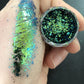 Sparkly Chameleon Nail Opal Flakes Magic Mirror Aurora Thick Nail Sequins Pigment Eye shadow Colorshift Mermaid Nail Chrome Dust