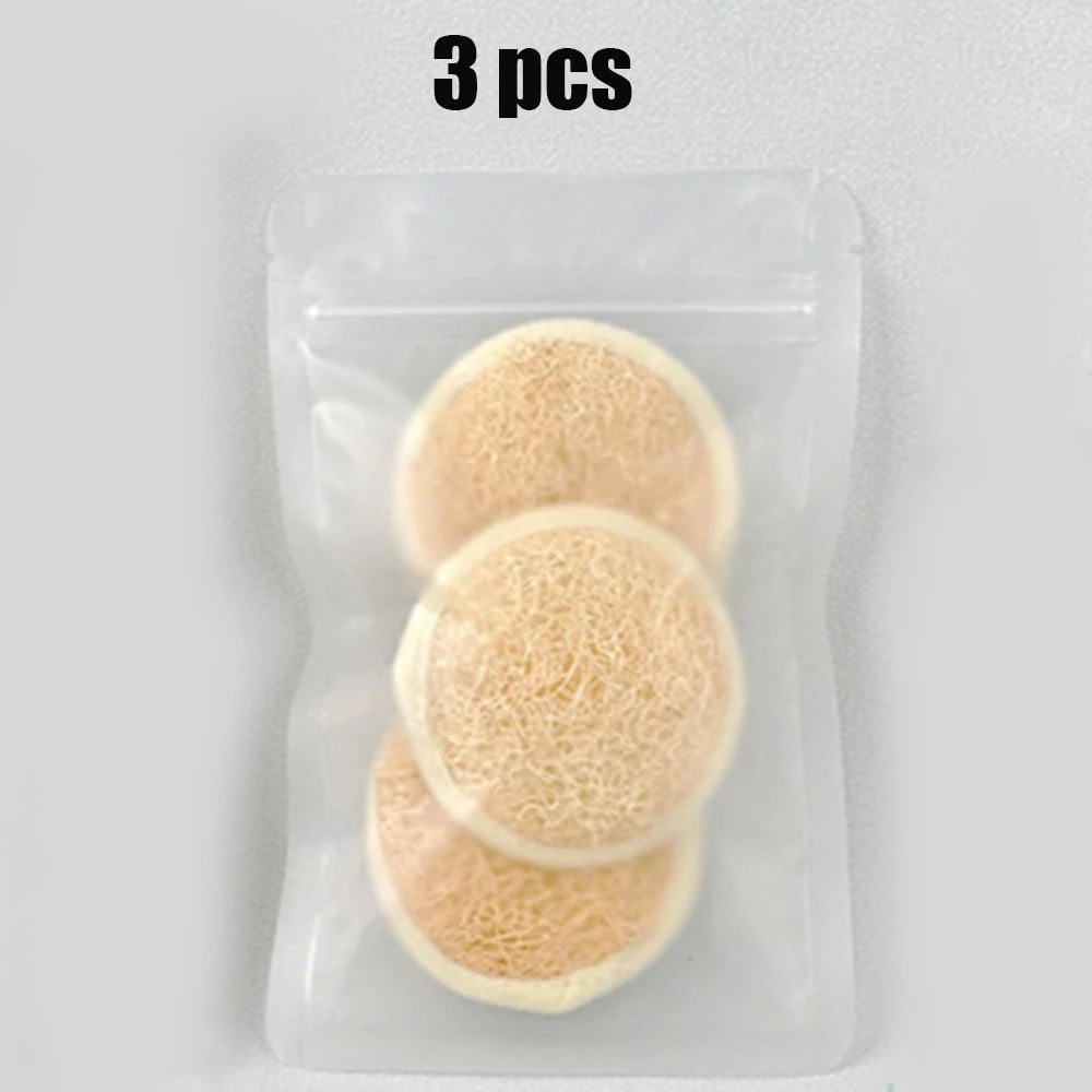 3/6/10 PCS（ Natural loofah puff ）Face Wash Puff Face Wash Puff loofah Face Puff Cosmetic Puff Face Cleansing Natural loofah