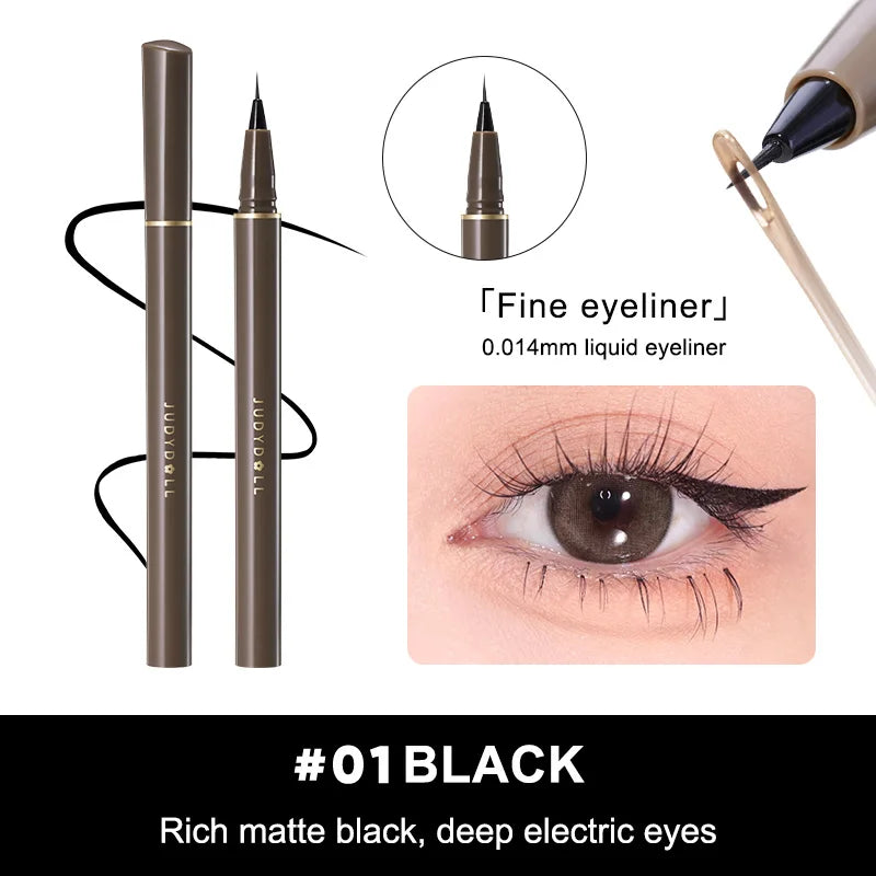 Judydoll Precision Liquid Eyeliner Pen, Ultra-Fine Tip, Waterproof, Smudge-Proof, 24-Hour Long-Lasting, Perfect for Lash Line