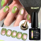 MEET ACROSS Guava & Grape Color Cat Magnetic Gel Green Glass Bead Cat Eye Gel Soak Off UV Gel Nail Art Varnish Salon Home DIY