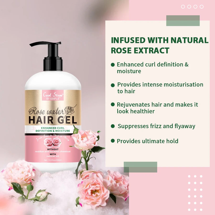 Hair Gel for Curl Define Cream Enhanced Wavy Moisturizer Hydrating Conditioner Rose Extract Bouncy Enhancers Flyaways Control