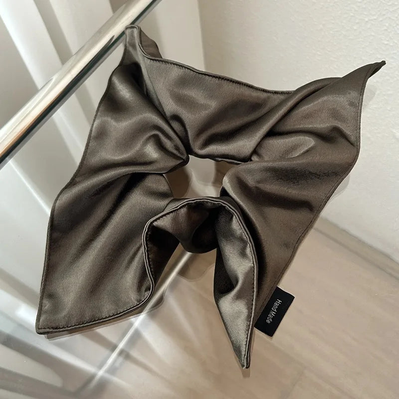 Satin Silk Square Scrunchies Elastic Hair Bands Women Girls Solid Ponytail Holder Large Hair Ties Rope Hair Accessories Fashion