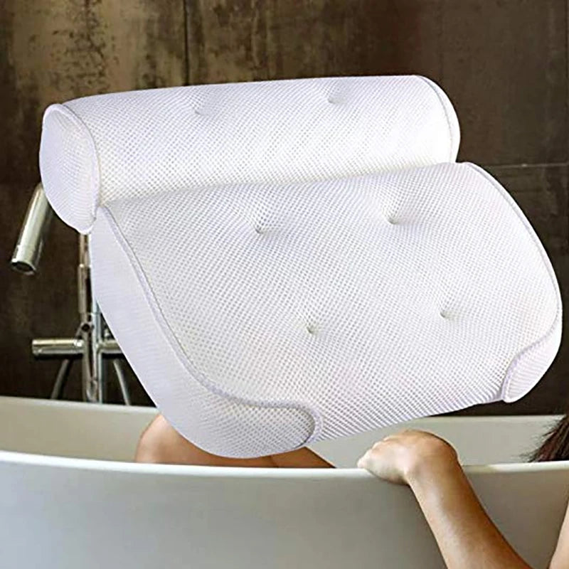 Bath Pillow for Tub Neck and Back Support 3D Air Mesh Spa Bathtub Pillows with  Suction Cup