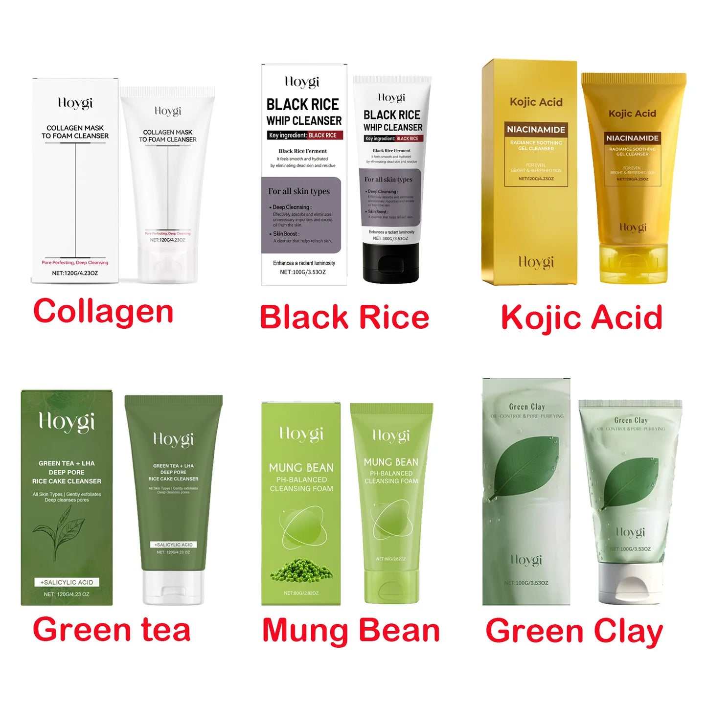 Multi-Option Facial Cleanser Oil Control Brightening Skin Cleansing Moisturizing Blackhead Remove Skincare Face Wash Foam Face