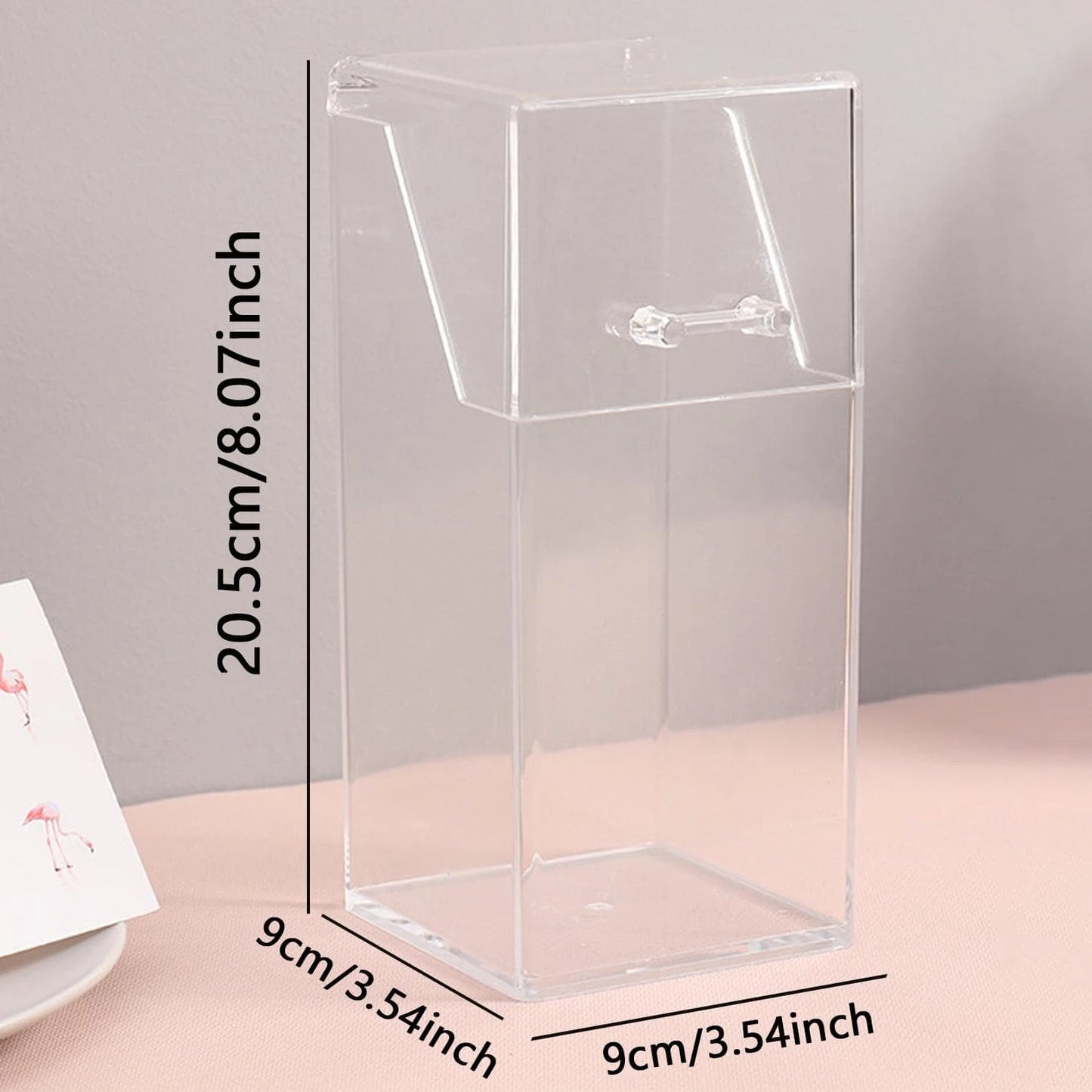 1pc Plastic Makeup Brush Storage Box, Minimalist Clear Multifunction Makeup Brush Storage Holder For Home