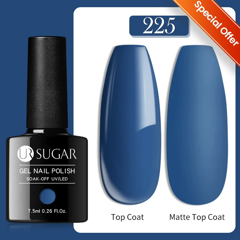 UR SUGAR 7/7.5ml Nude Glitter Color Nail Gel Polish Semi-permanent Varnish Soak Off Nail Art Base Top Coat UV LED Gel Manicure