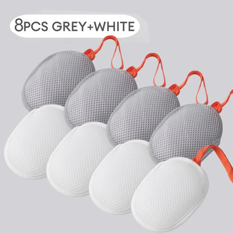 1/2/4/8PCS Soap Foaming Net Bath Mesh Sponge for Shower & Body Wash Exfoliating and Deep Cleaning Scrubber for Bathroom Supplies