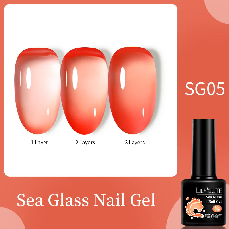 LILYCUTE Fluorescent Nail Gel Polish Orange Red Neon Bright Color Summer Series Soak Off For Manicure Nail Art UV Gel Varnish