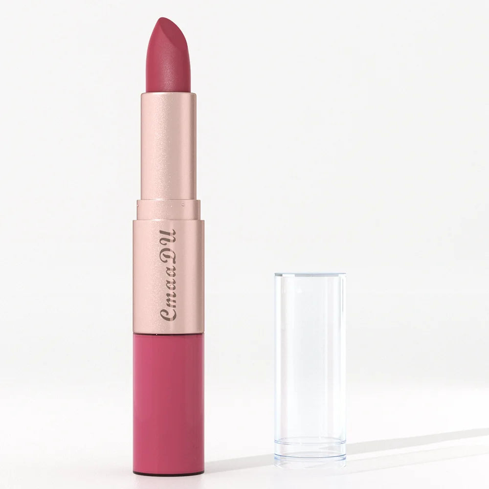 Double Ended Matte Lipstick Waterproof Nude Matte Velvet Glossy Lip Gloss Lip Balm Sexy Red Lip Tint Women Fashion Makeup Gift