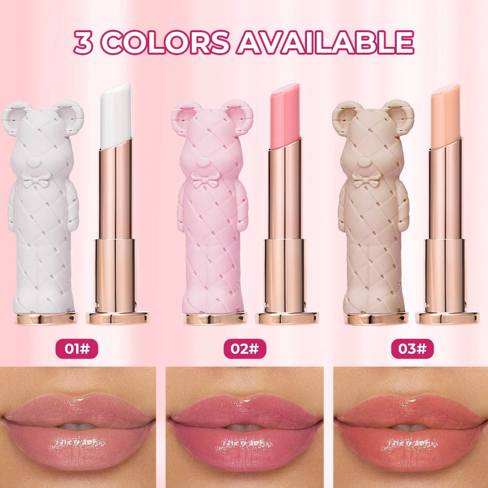 Beauty Glazed Bear Moisturizing Lipstick – Colored Lip Balm, Nourishing Lipstick, Easy-to-Apply Watery Lip Makeup