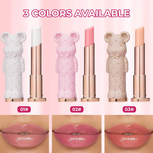 Beauty Glazed Bear Moisturizing Lipstick – Colored Lip Balm, Nourishing Lipstick, Easy-to-Apply Watery Lip Makeup