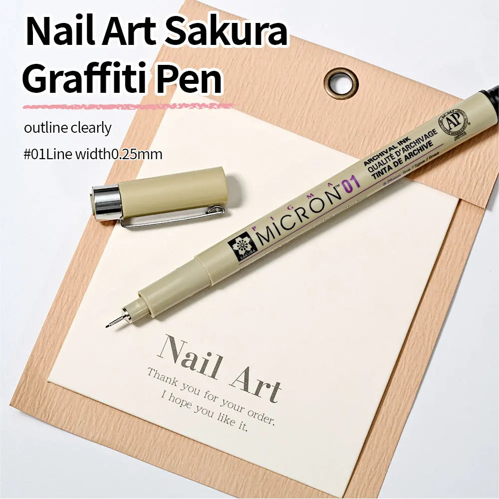 0.25mm/0.3mm Black Nail Art Pen Fine Tip Nail Design Brush Cat Eye Nail Painting Professional Manicure Tools for Drawing