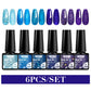 Mtssii 6PCS/Set Sparkly Nude Pink Gel Nail Polish Glitter Semi Permanent Nail Art LED UV Soak Off Gel Varnish Nail Supplies