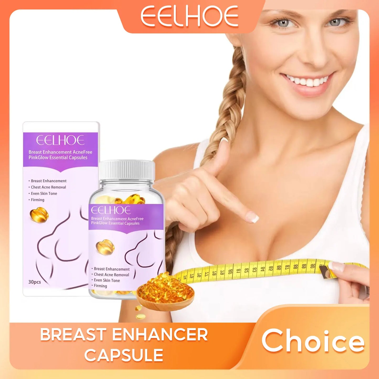 Breast Enhancement Oil Capsule Breast Firming Tightening Massage Bigger Chest Lift Oil Fast Growth Breast Bigger Capsules 30PCS